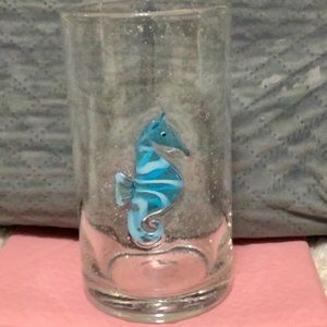 Glassblown Tumbler with Seahorse